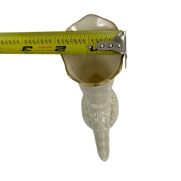 Vintage Lenox Porcelain Cornucopia Vase Trinket Toothpick Holder With 24K Gold T - Picture 3 of 8